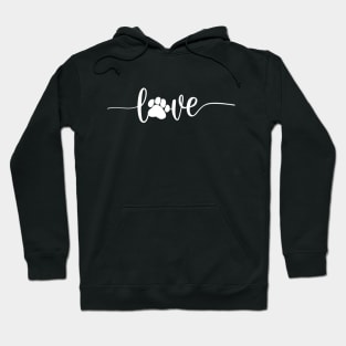 Dog love, dog love saying with dog paw, dog lover design Hoodie